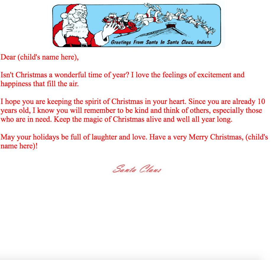 Print At Home Letters From Santa | Santa Claus Museum - Free Personalized Printable Letters From Santa Claus