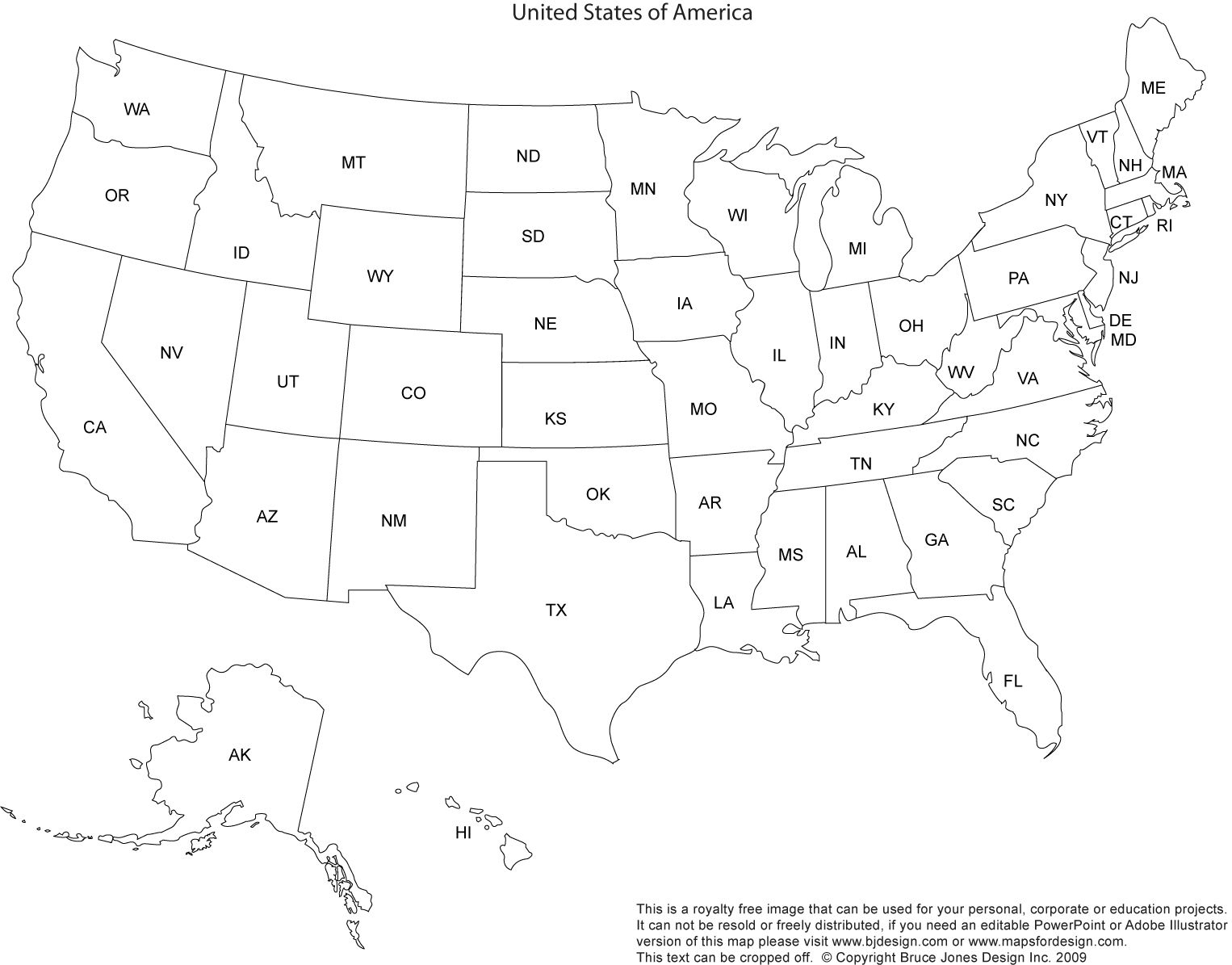 Print Out A Blank Map Of The Us And Have The Kids Color In States - Free Printable State Maps