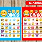 Printable 10 Emoji Bingo Cards Printable Emojis Bingo Game | Etsy   Free Emoji Bingo Printable