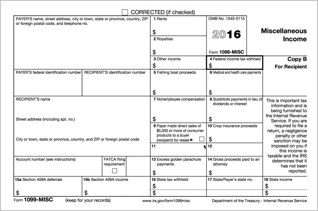 Printable 1099 Form For 2015 Form : Resume Examples - Free Printable 1099 Form