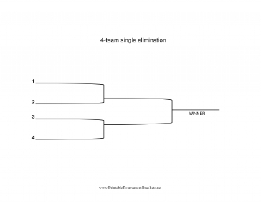 Printable 4 Team Single Elimination Bracket In Free Printable - Free Printable Brackets