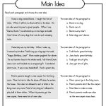 Printable 5Th Grade Main Idea Worksheets | My Classroom | Reading   Third Grade Reading Worksheets Free Printable