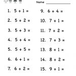 Printable Adding Worksheets | Kindergarten Addition Worksheet   Free   Free Printable Sheets For Kindergarten