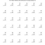 Printable Addition And Subtraction Worksheets. Addition   Free Printable Double Digit Addition And Subtraction Worksheets