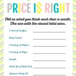 Printable Baby Shower Games   Price Is Right And Bingo | Baby Shower   Free Printable Baby Shower Games For Twins