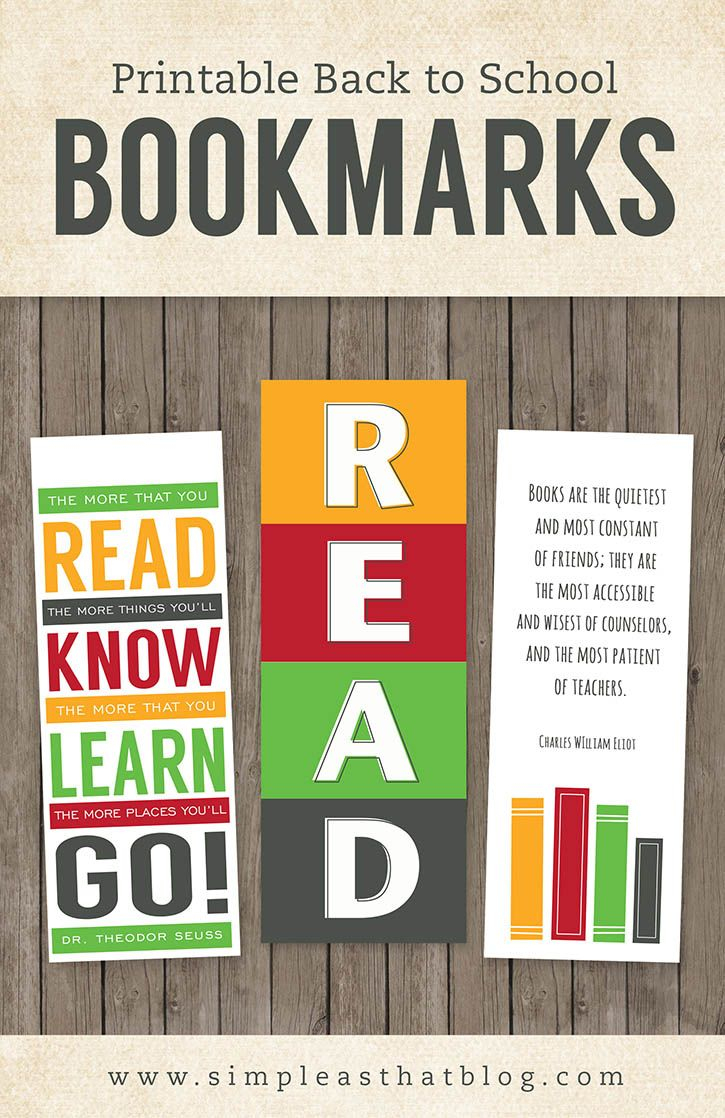 Printable Back To School Bookmarks | Teacher Freebies And Downloads - Free Printable Bookmarks For Libraries