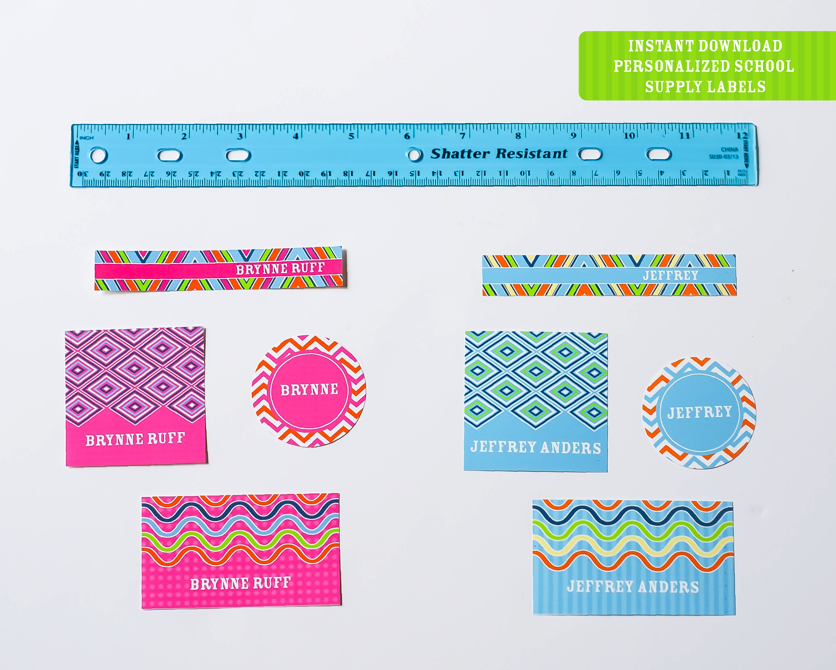 Printable Back To School Labels Round Up (+ Freebie!) - Anders Ruff - Free Printable Name Labels For Kids