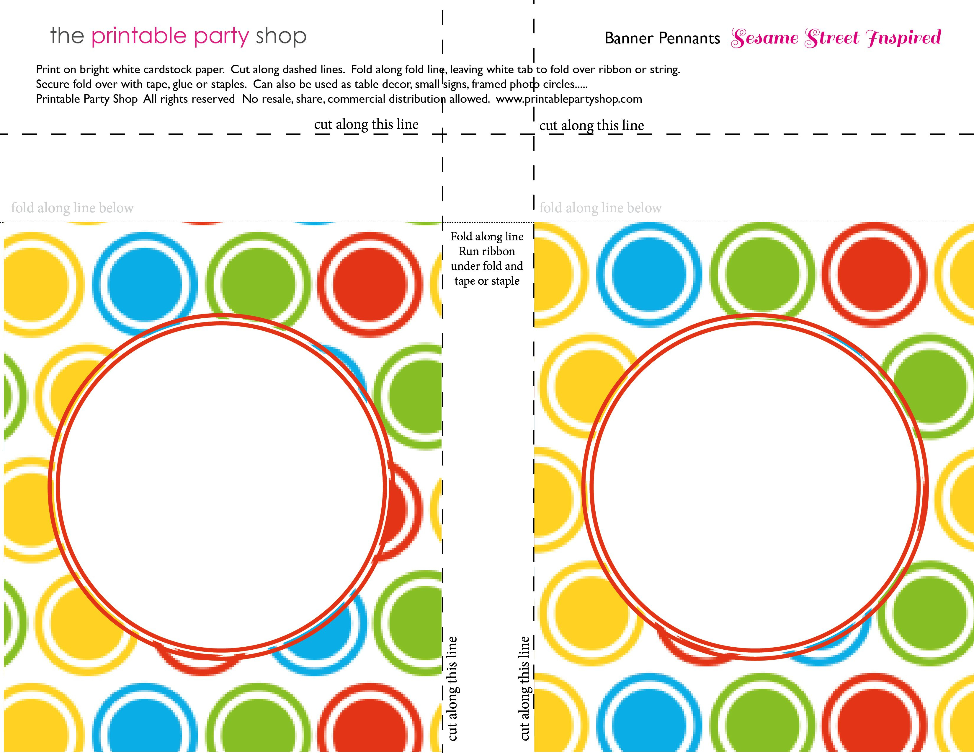 Printable Banners Templates Free | Banner-Squares-Big-Dots-Sesame - Birthday Banner Templates Free Printable