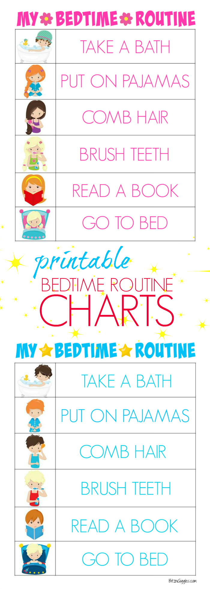 Printable Bedtime Routine Charts - Bitz &amp;amp; Giggles - Free Printable Bedtime Routine Chart