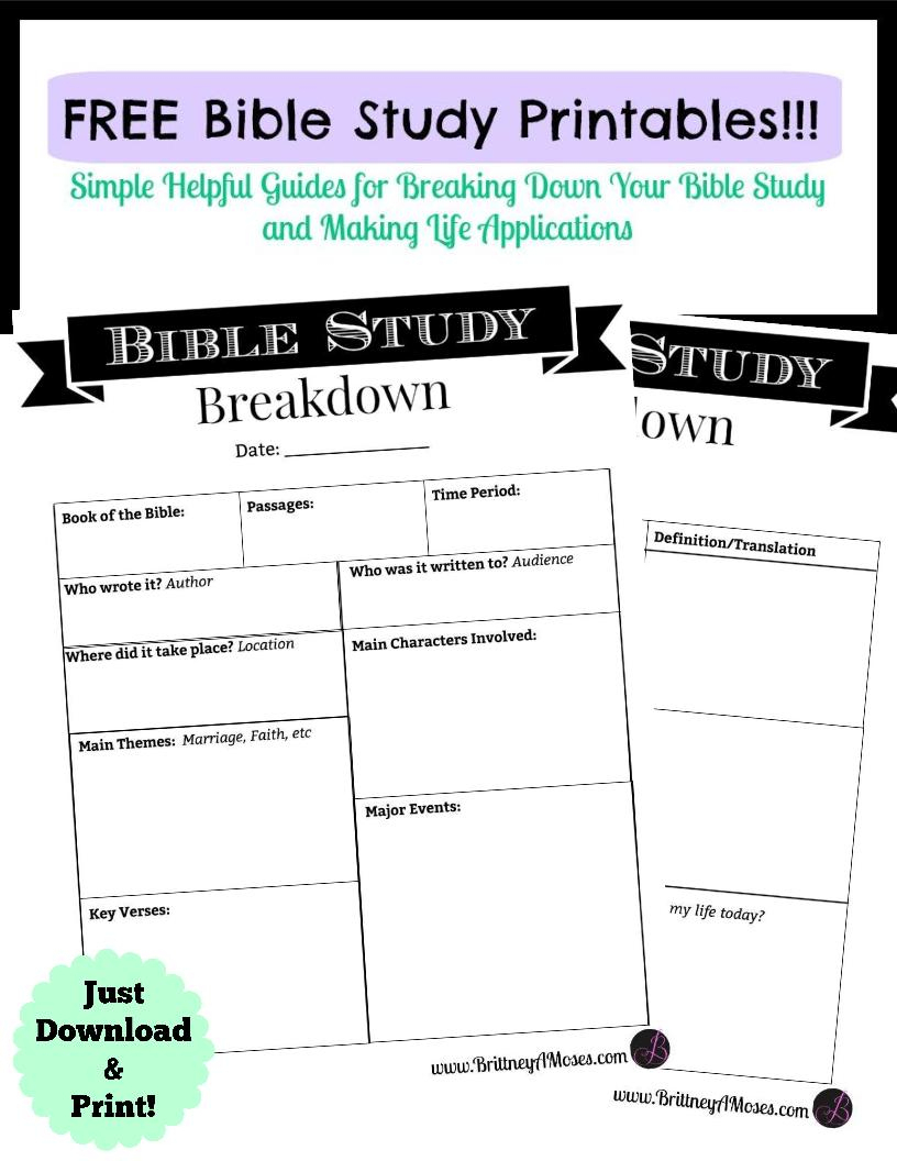 Printable Bible Study Guide | Brittney Moses - Free Printable Bible Study Lessons For Adults