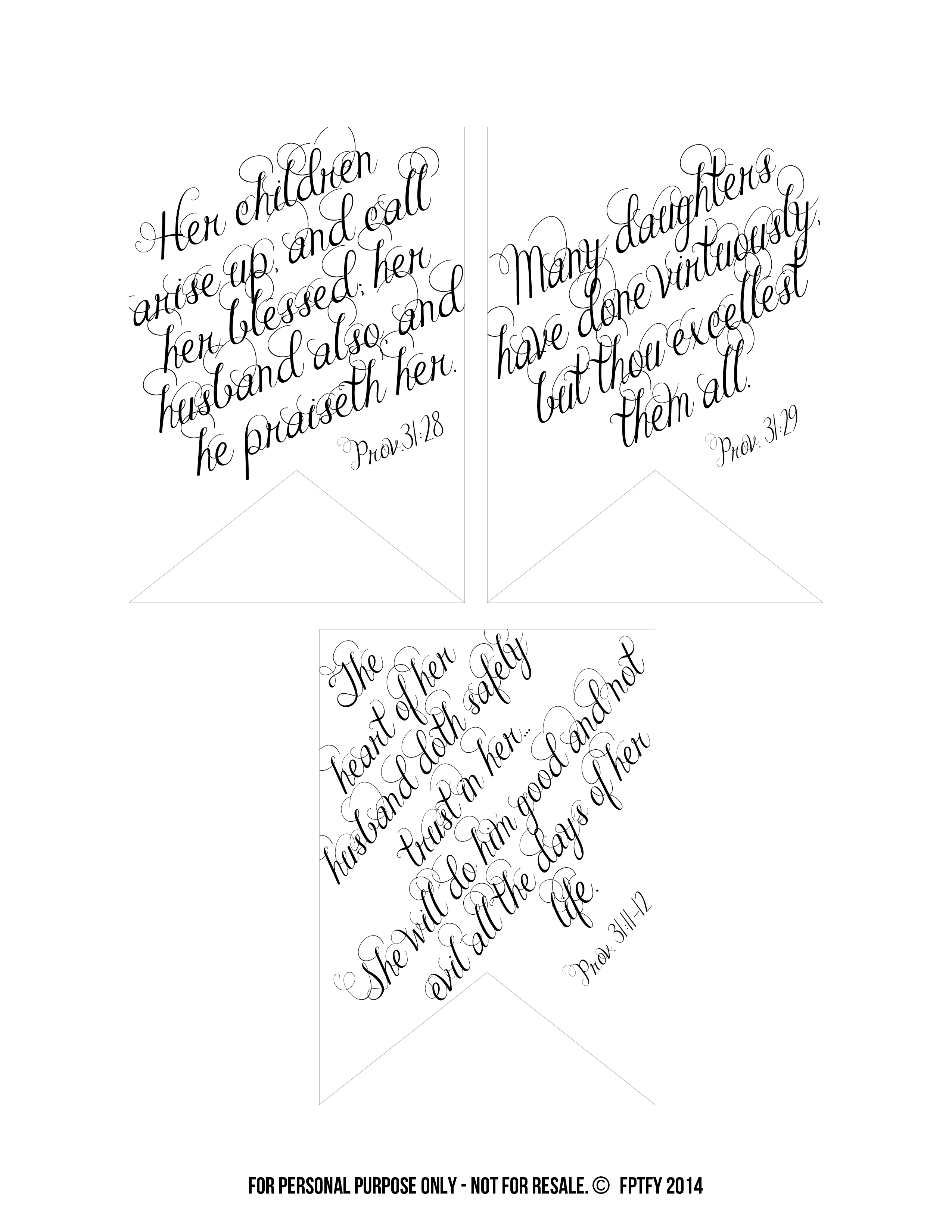 Printable Bible Verses: Proverbs 31 Tags - Free Pretty Things For You - Free Printable Bible Verse Labels