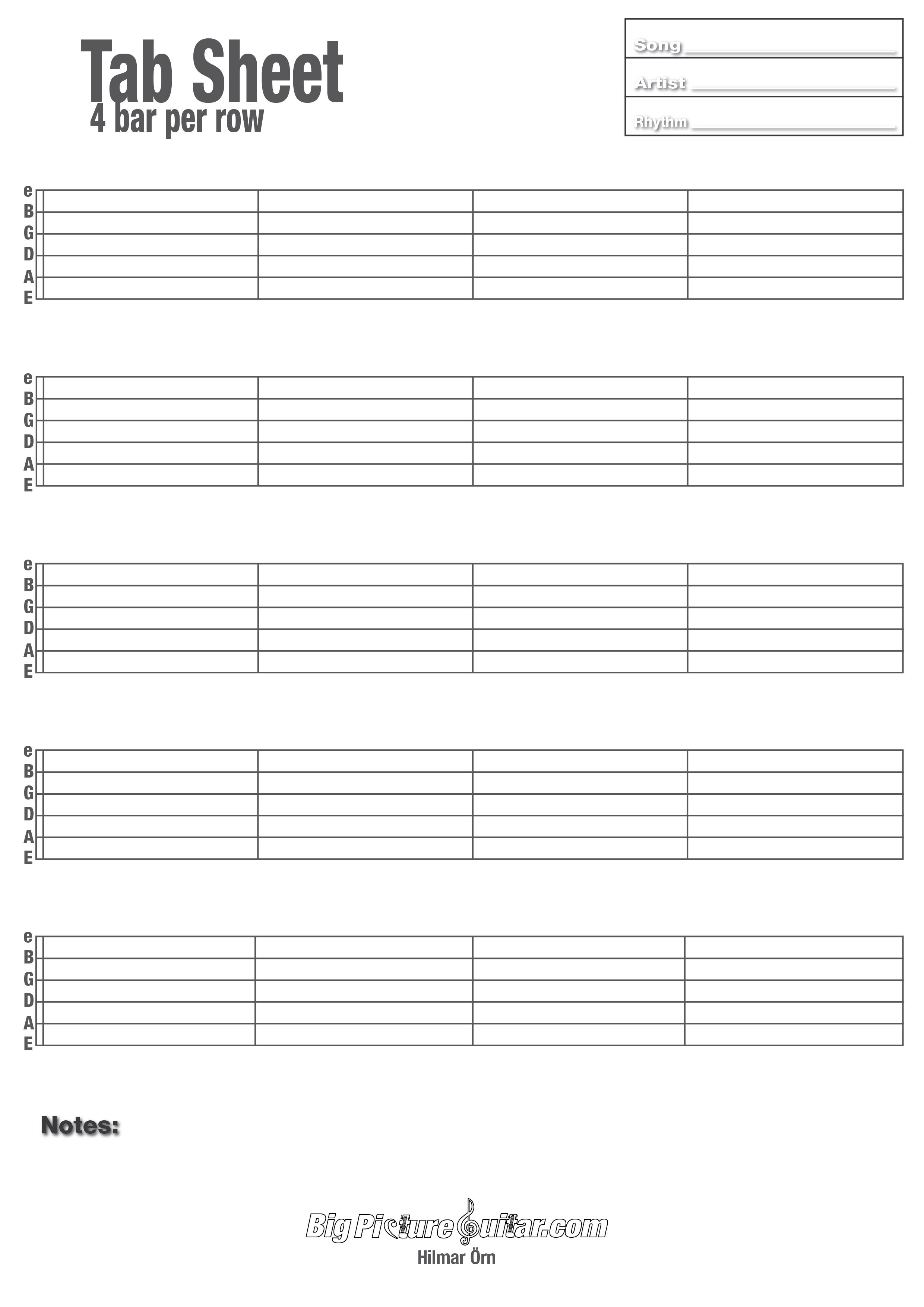 Printable Blank Guitar Tab Sheets | Music In 2019 | Pinterest - Free Printable Blank Sheet Music