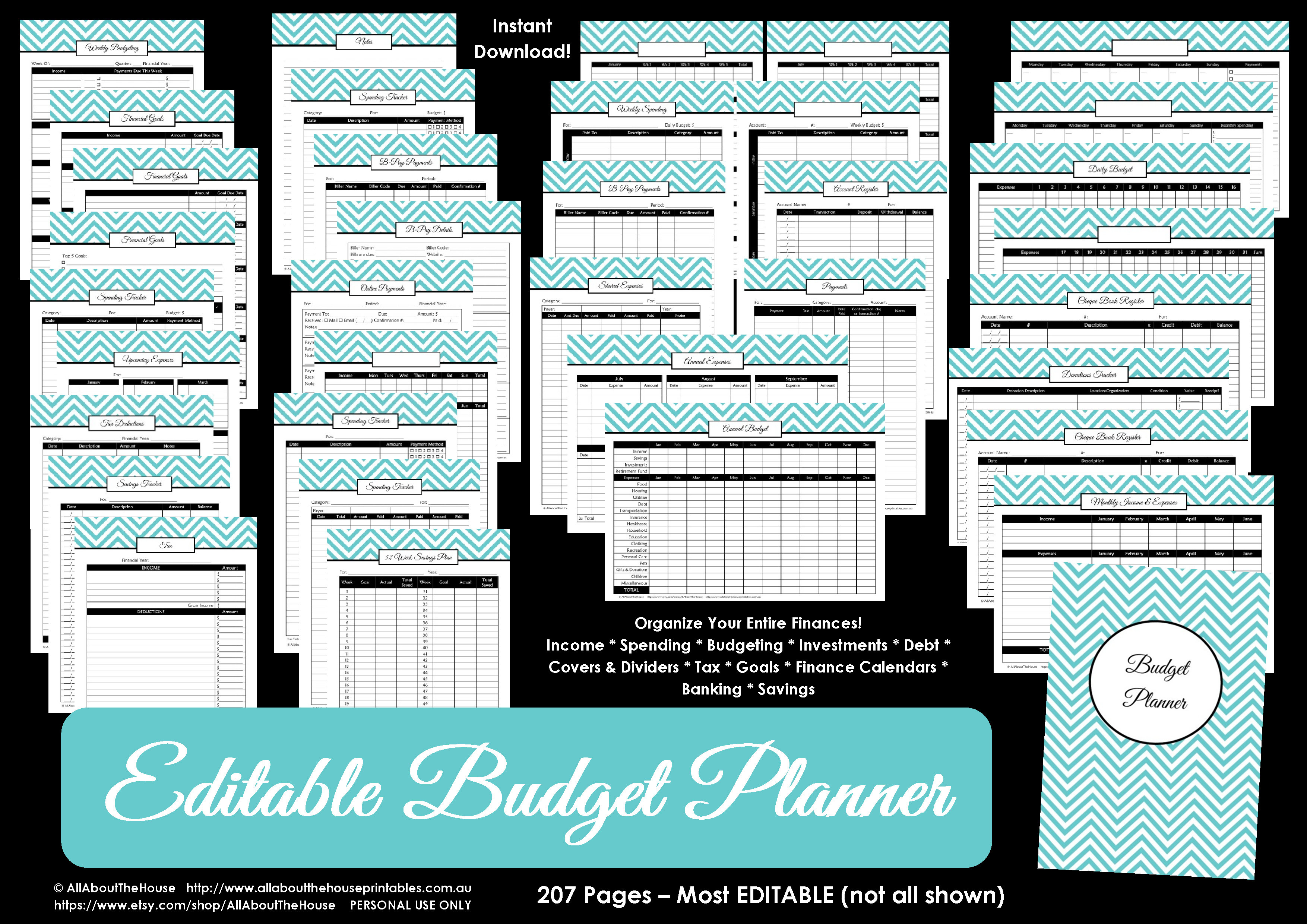 Printable Budget Planner/finance Binder Update - All About Planners - Free Printable Budget Binder Worksheets