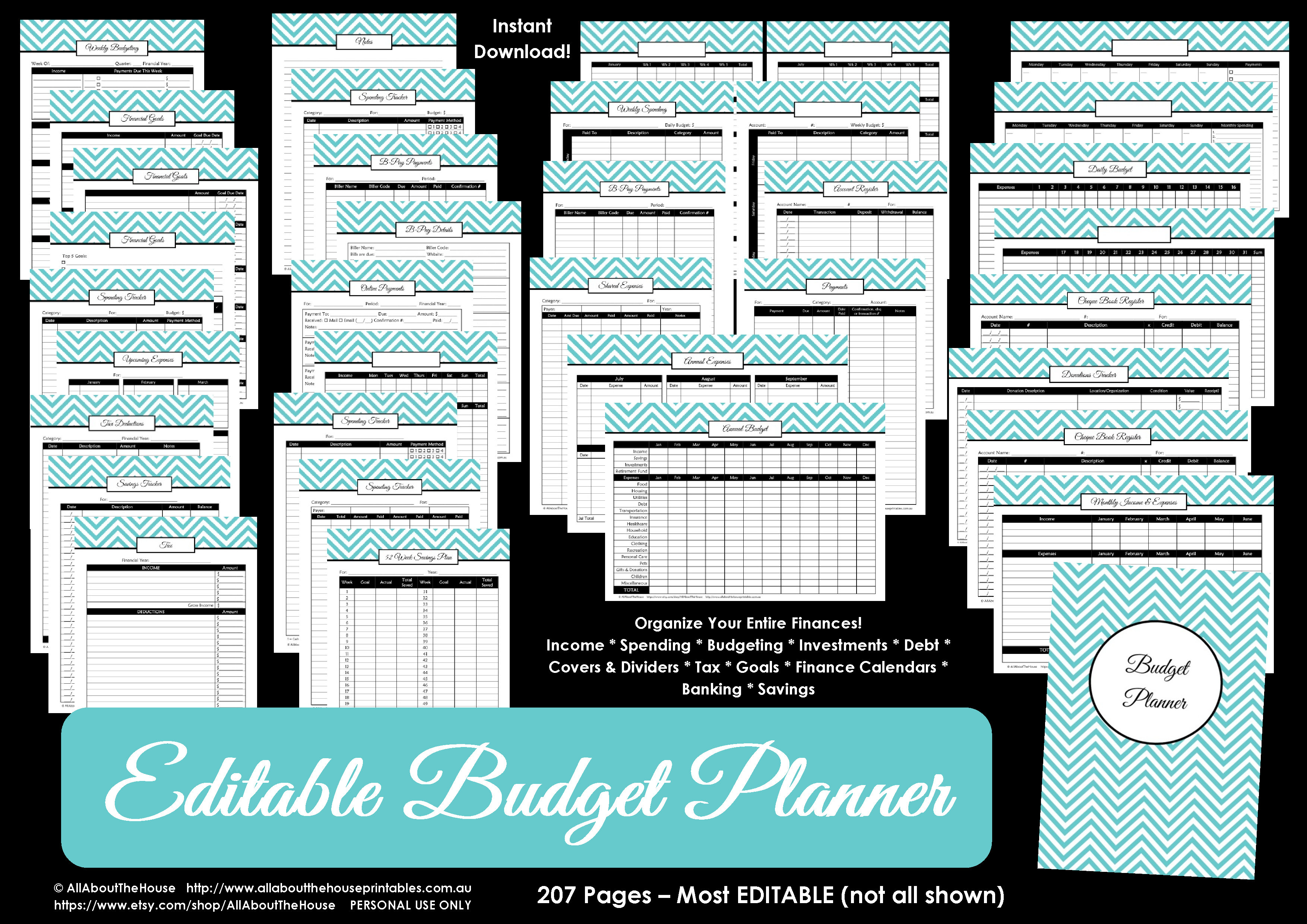 Printable Budget Planner/finance Binder Update - All About Planners - Free Printable Financial Planner 2017