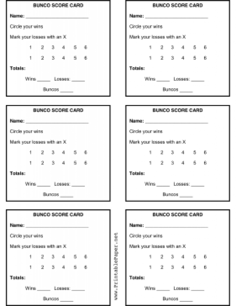 Printable Bunco Score Sheet Regarding Free Printable Bunco Game - Printable Bunco Score Cards Free