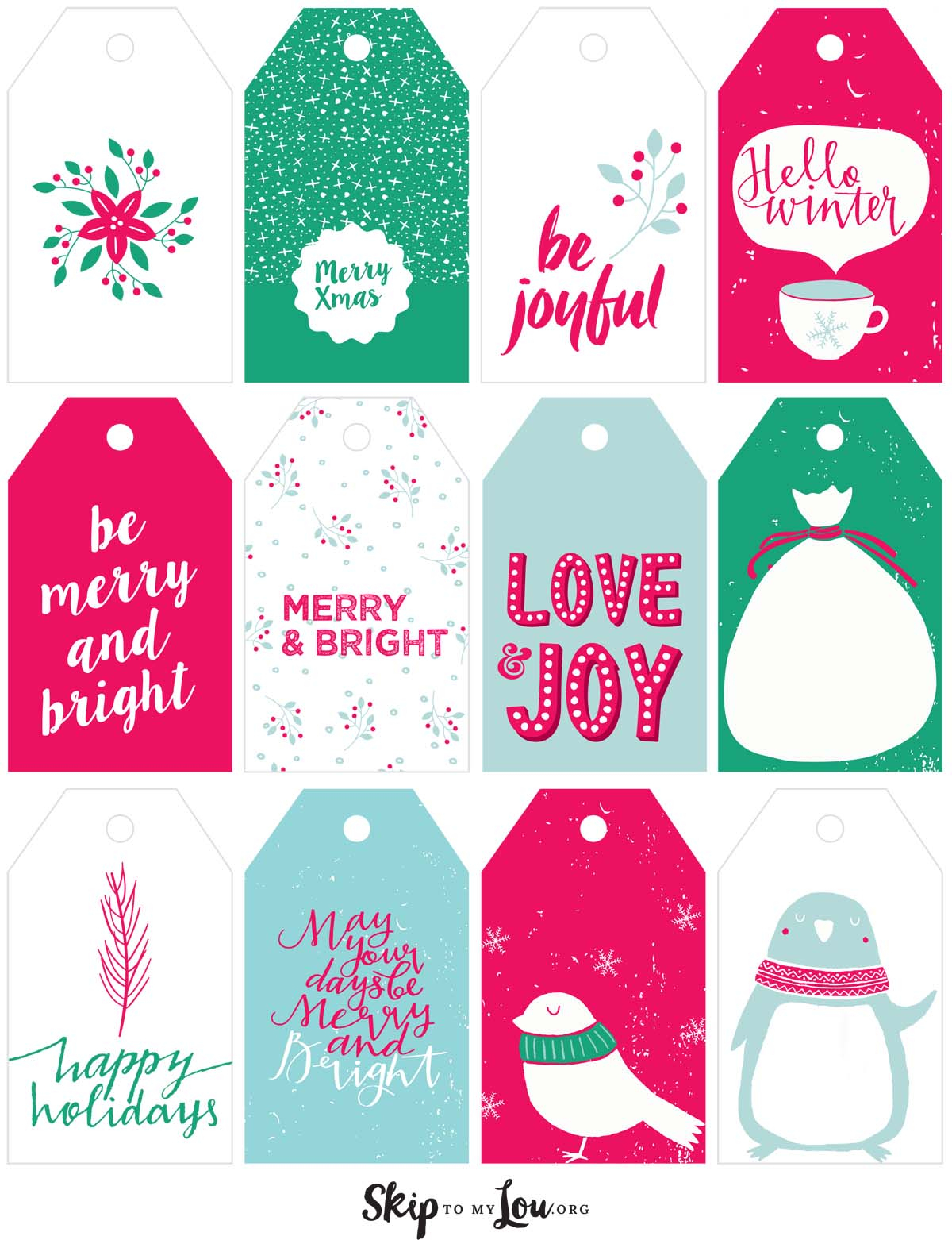 Printable Christmas Gift Tags | Skip To My Lou - Free Printable Happy Holidays Gift Tags