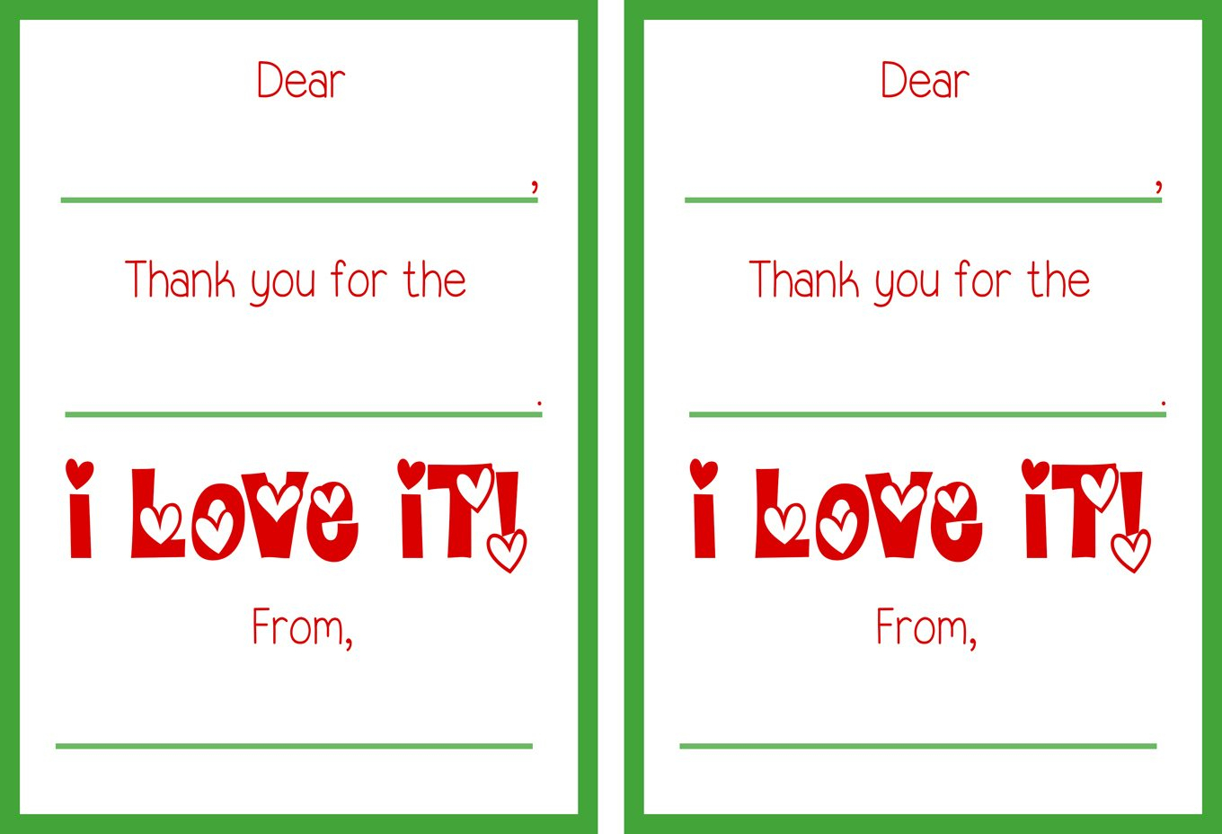 Printable Christmas Thank You Cards - Free Printable Thank You