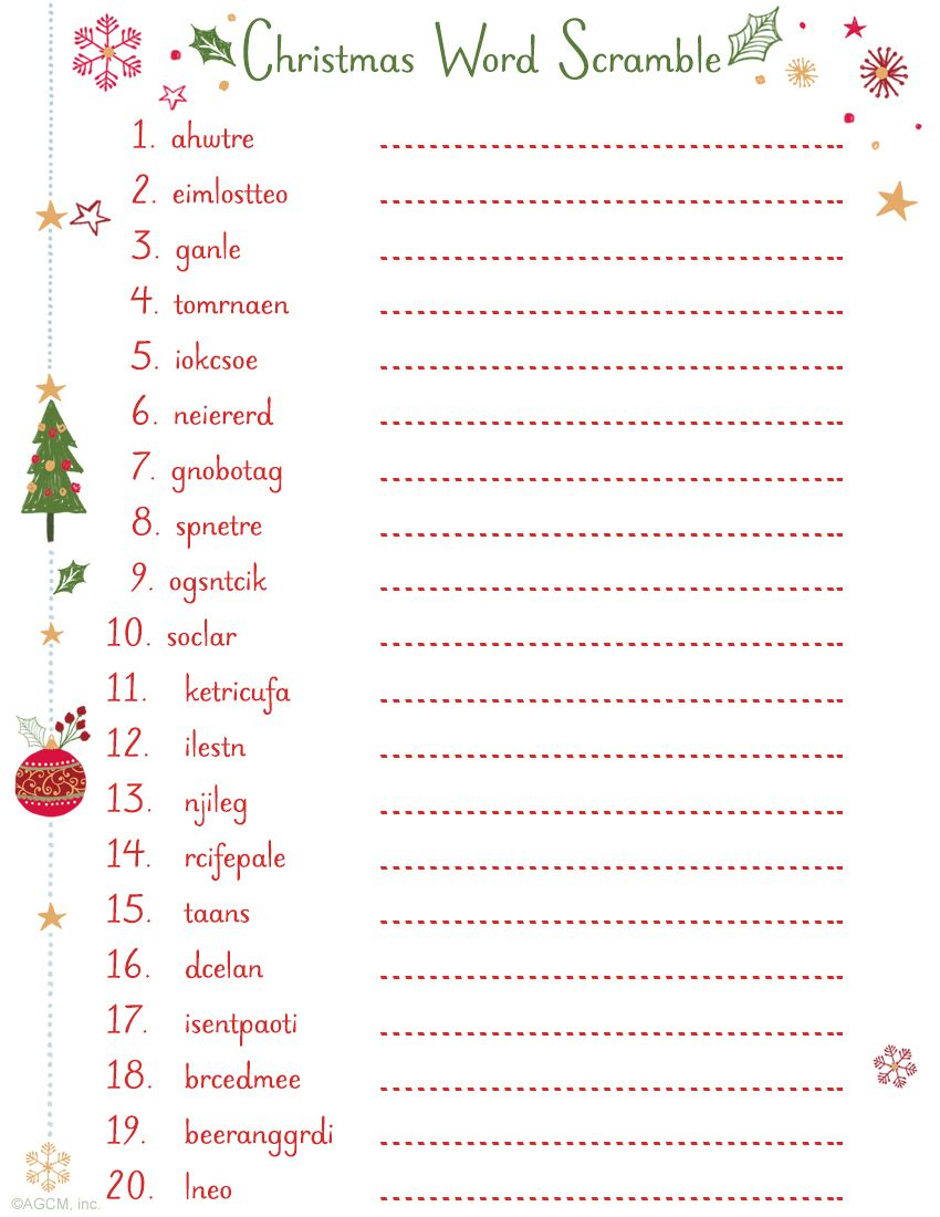 Printable Christmas Word Scramble | Christmas Ideas | Pinterest - Free Printable Christmas Games For Adults