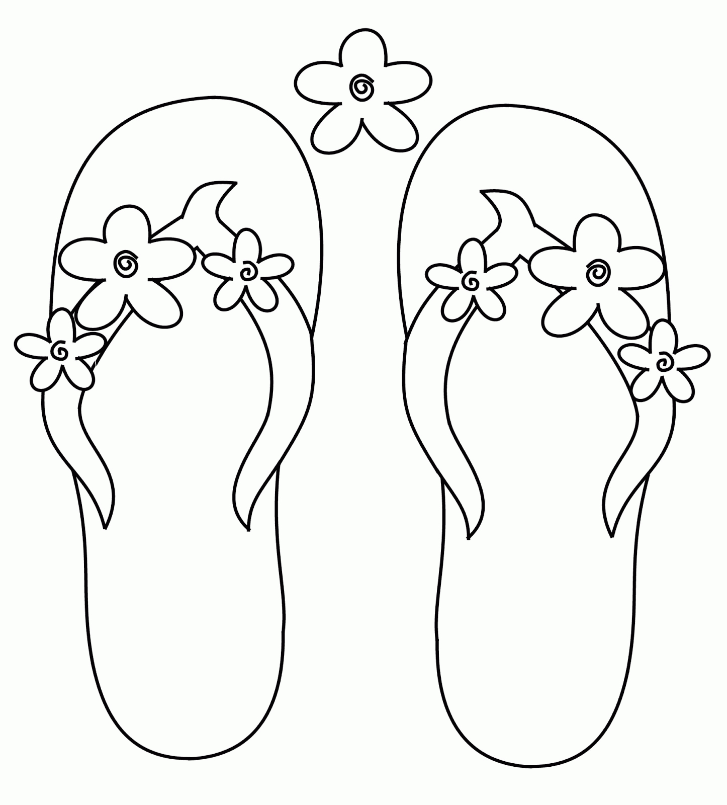 Printable Coloring Pages Flip Flops - Coloring Home - Free Printable Flip Flop Pattern