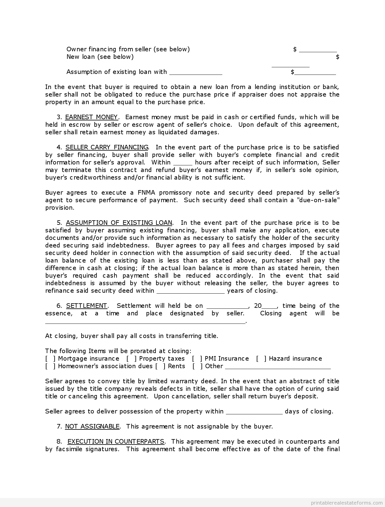 Printable Contract To Sell On Land Contract Template 2015 | Sample - Free Printable Land Contract Forms