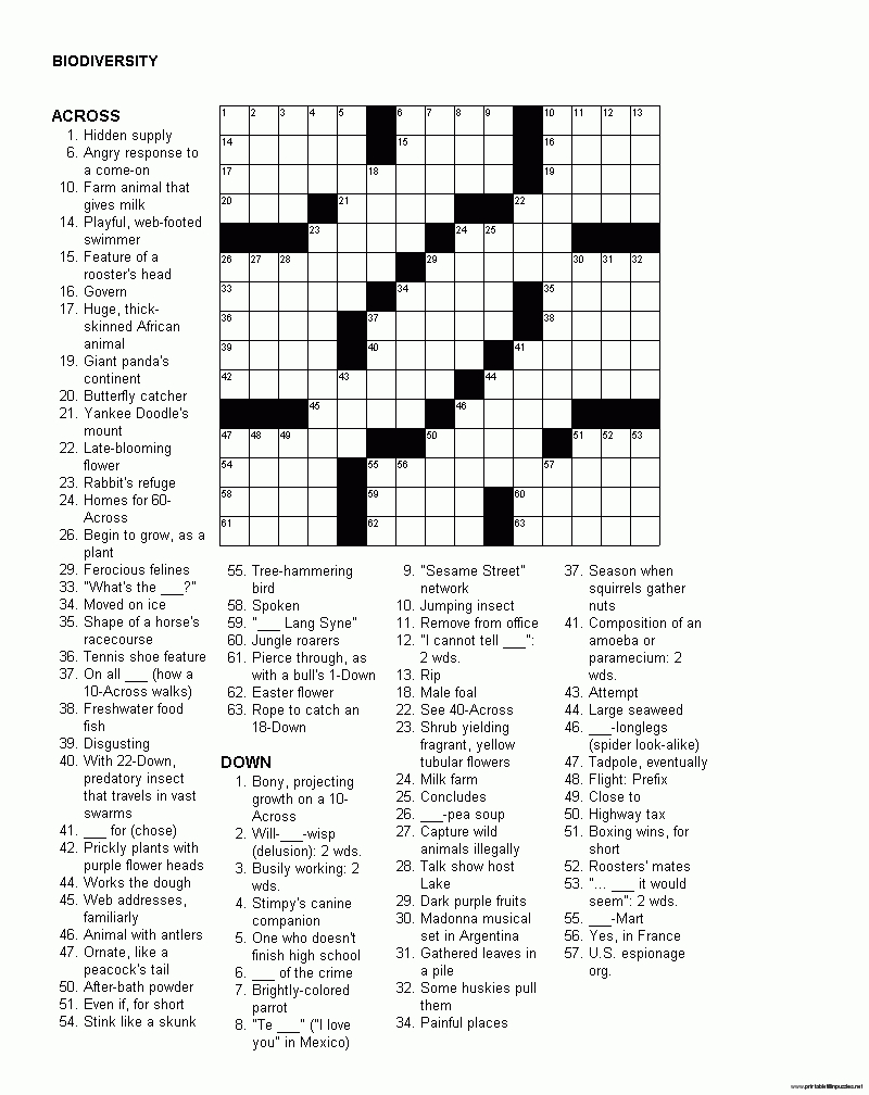 Printable Crossword Puzzles For Adults | English Vocabulary - Free Printable Crossword Puzzles For Adults