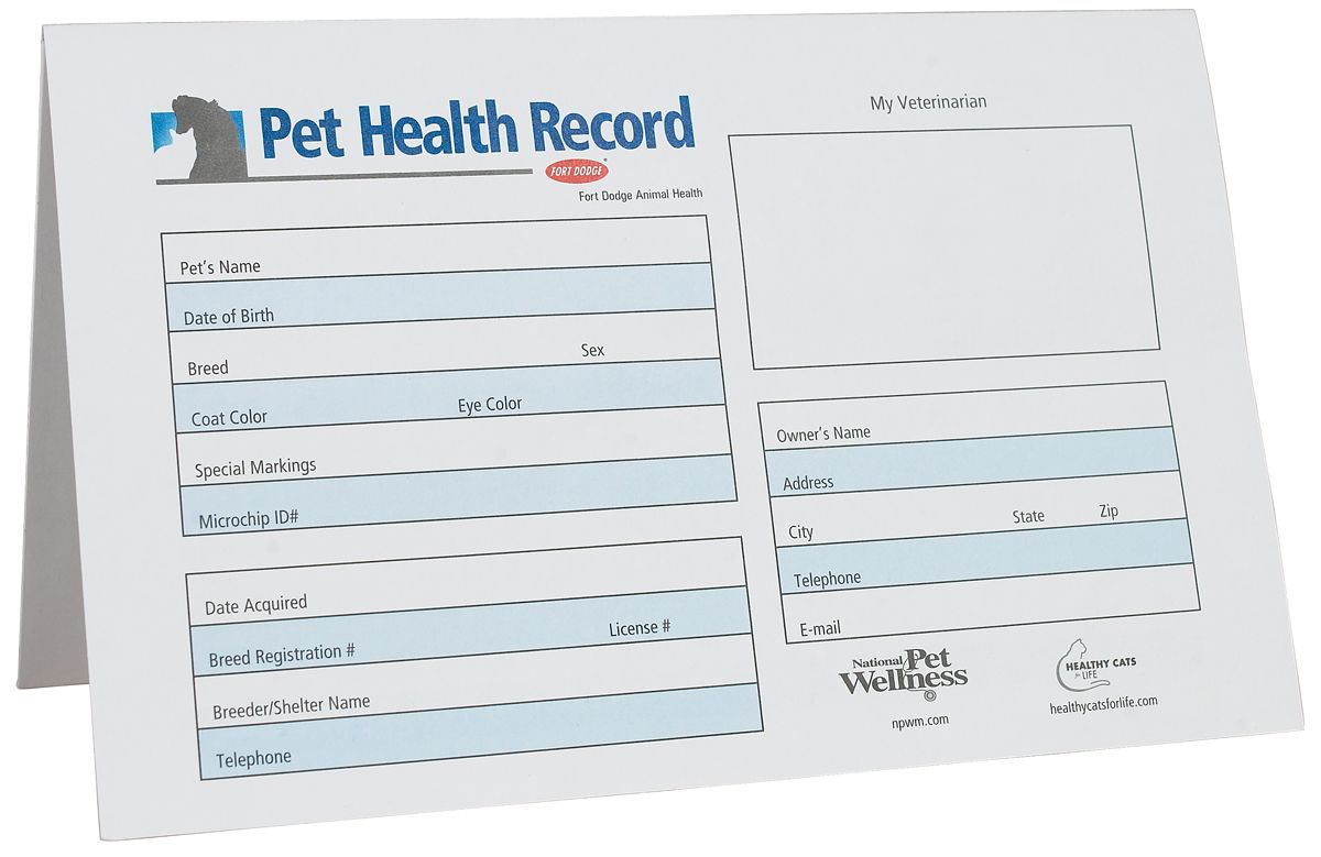 Free Printable Pet Health Record Free Printable