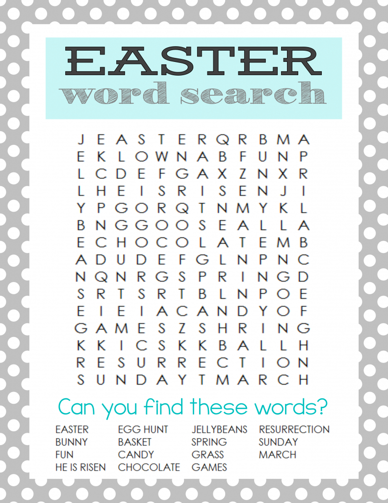 Printable Easter Word Search - The Girl Creative - Free Printable Easter Puzzles For Adults