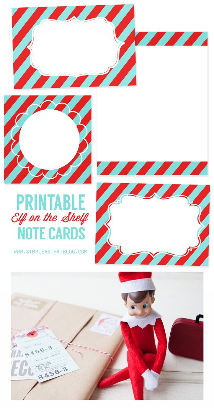 Printable Elf On The Shelf Note Cards | Simple As That Blog | Elf On - Free Printable Blank Index Cards
