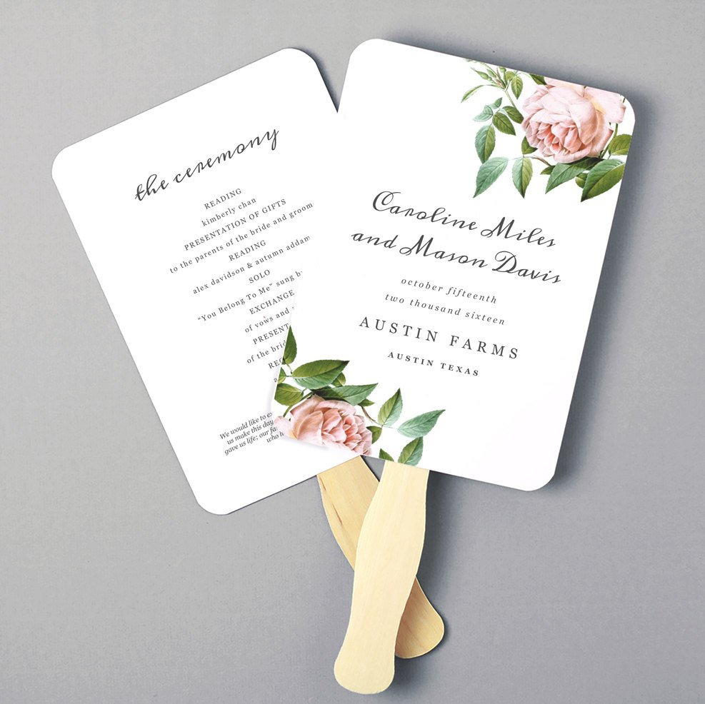 Printable Fan Program, Fan Program Template, Wedding Fan Template - Free Printable Fan Wedding Programs