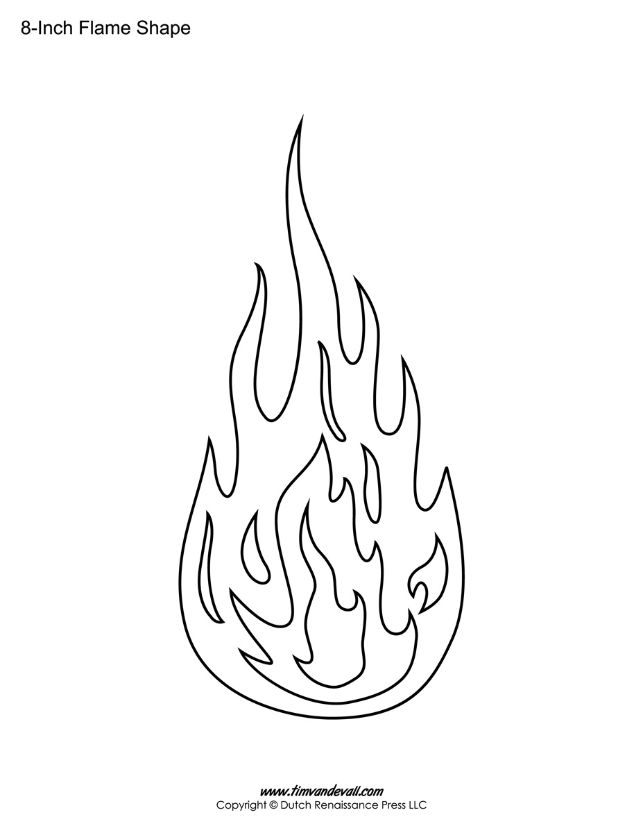 Printable Flame Stickers, Flame Templates, Flame Shapes - Free Printable Flame Template