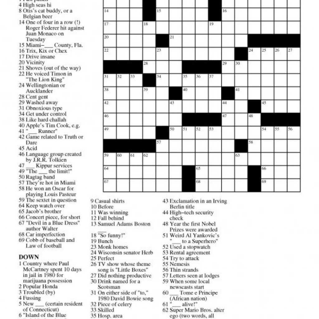 Printable Free Crosswords &amp;amp; Free Printable Crossword Puzzles Sc 1 - Free Daily Printable Crossword Puzzles