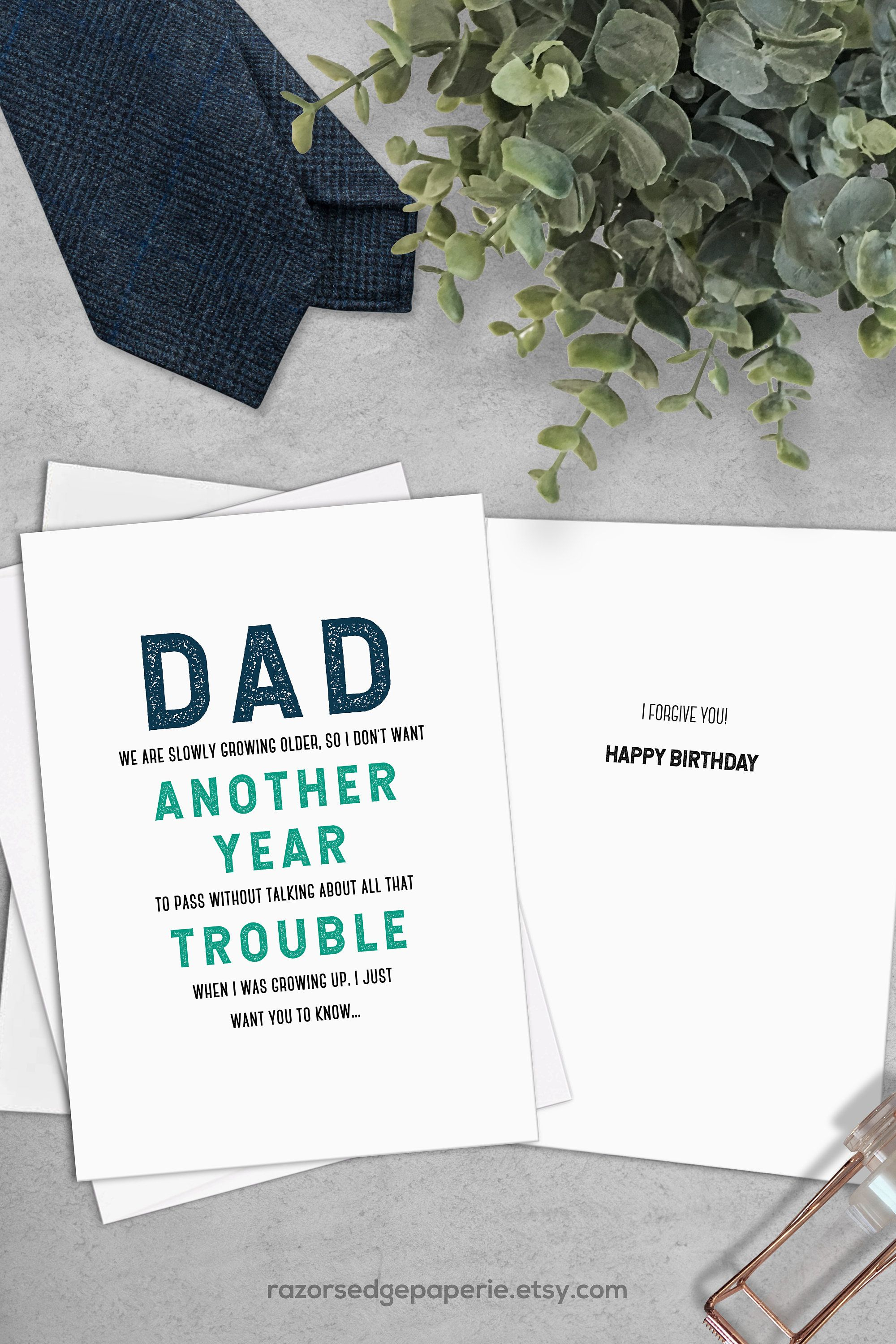 Printable Funny Birthday Card Instant Download Digital Greeting Card - Free Printable Funny Birthday Cards For Dad