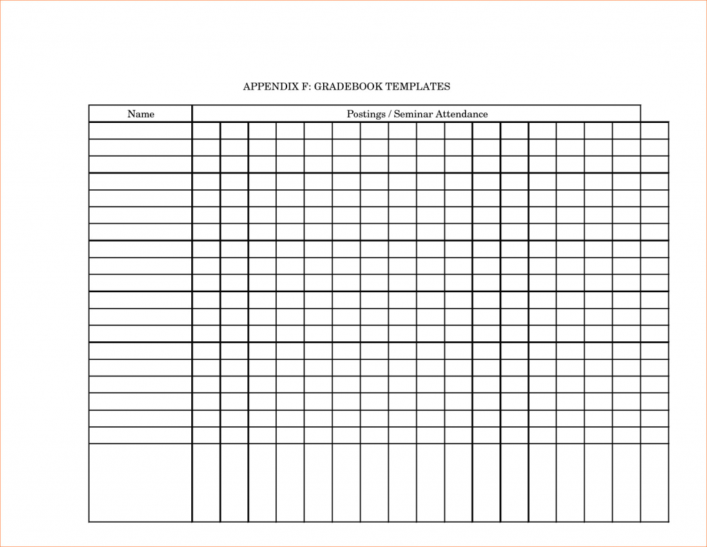 Printable Grade Book Template For Teachers - Southbay Robot Intended - Free Printable Gradebook