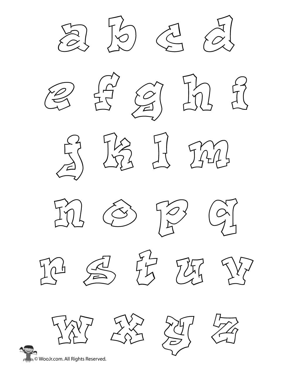 Printable Graffiti Bubble Letters Alphabet | Fontastic | Graffiti - Free Printable Graffiti Letters Az