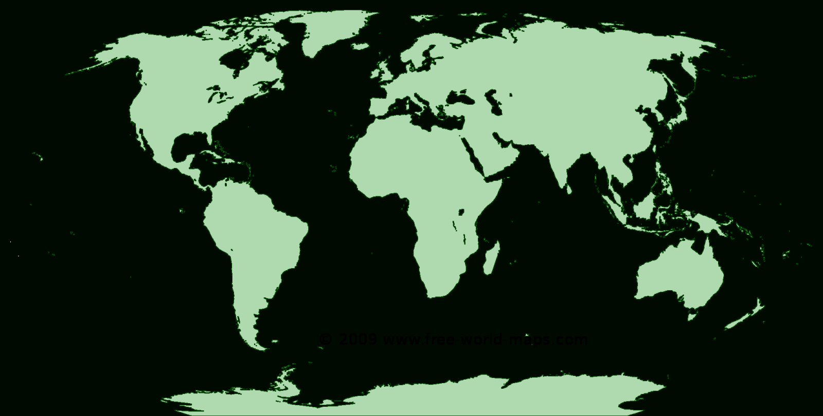 Printable Green-Transparent Blank Outline World Map C4 | Free World Maps - Free Printable World Map Images