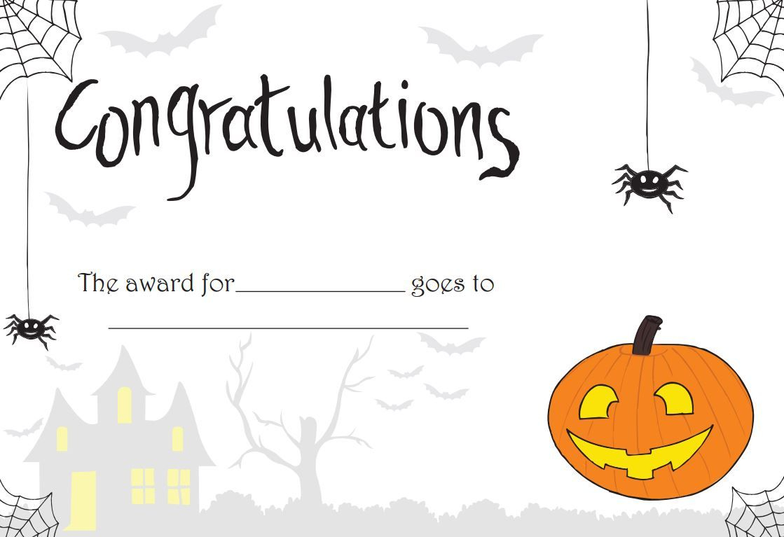 Printable Halloween Certificate - Great For Teachers Or For - Best Costume Certificate Printable Free