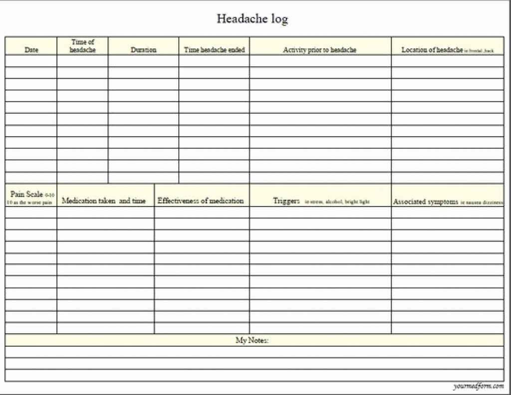 Printable Headache Log Awesome Headache Log Physic Minimalistics - Free Printable Headache Diary