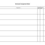 Printable Homework Assignment Sheet Template | Decrease Depression   Free Printable Homework Templates
