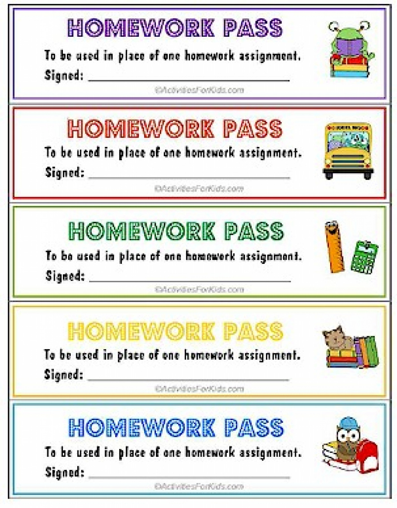 Printable Homework Pass - No Homework Coupons Throughout Get Out Of - Get Out Of Homework Free Pass Printable