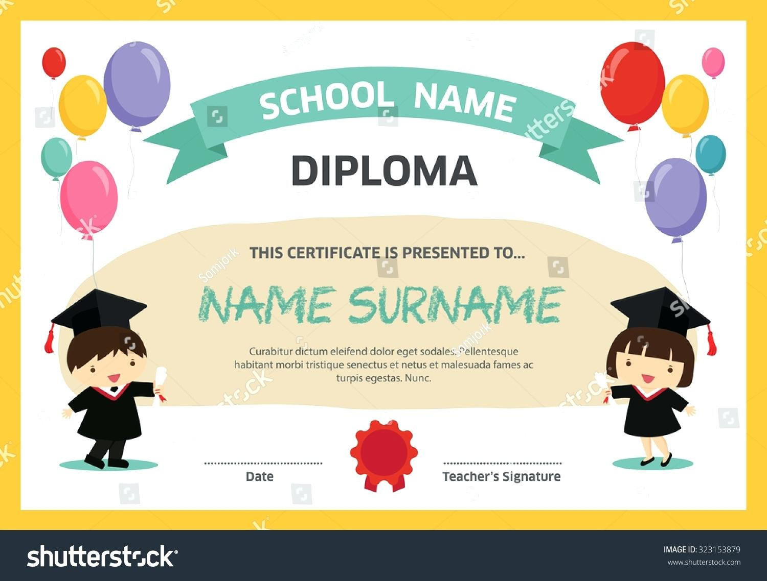 Printable Kindergarten Diploma Certificate - Preschool Graduation Diploma Free Printable