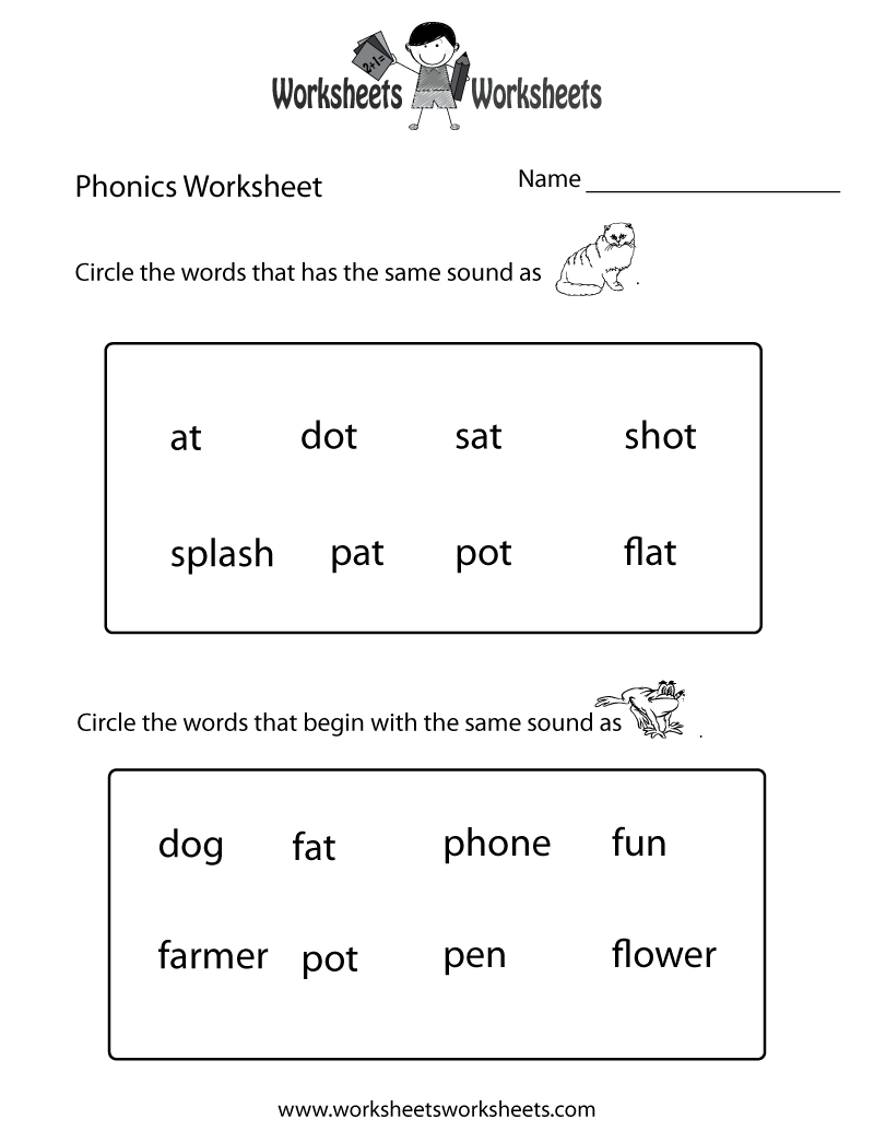 Printable Kindergarten Worksheets | Free Printable Kindergarten - Free Printable Phonics Worksheets