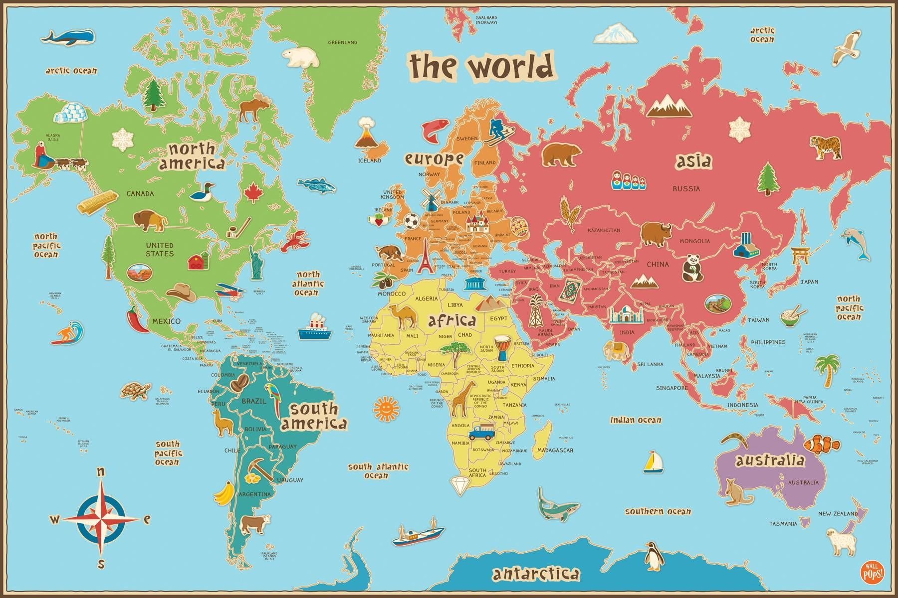 Printable Labeled World Maps - Lgq - Free Printable World Map