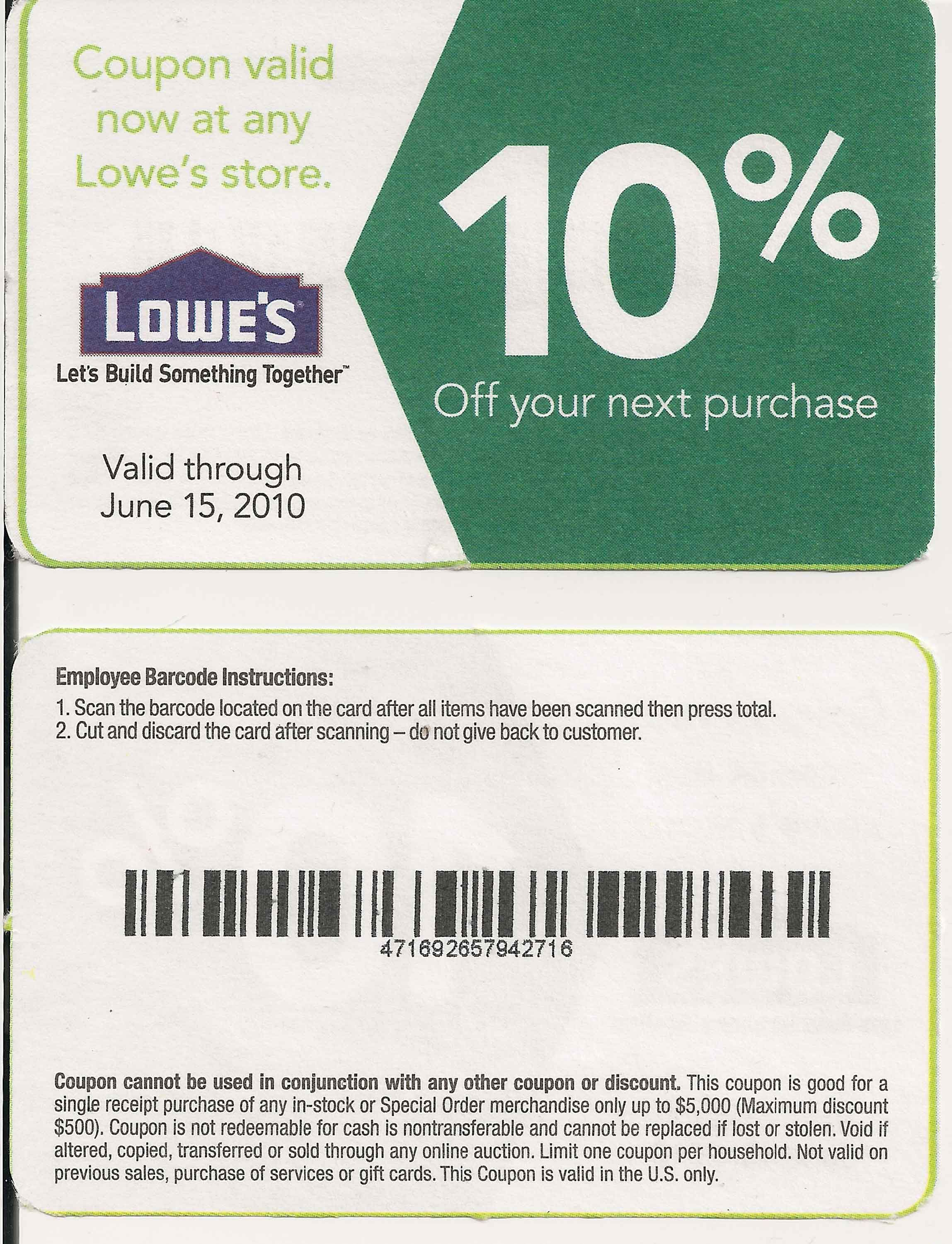 Printable Lowes Coupon 20% Off &amp;amp;10 Off Codes December 2016 | Stuff - Lowes Coupons 20 Free Printable