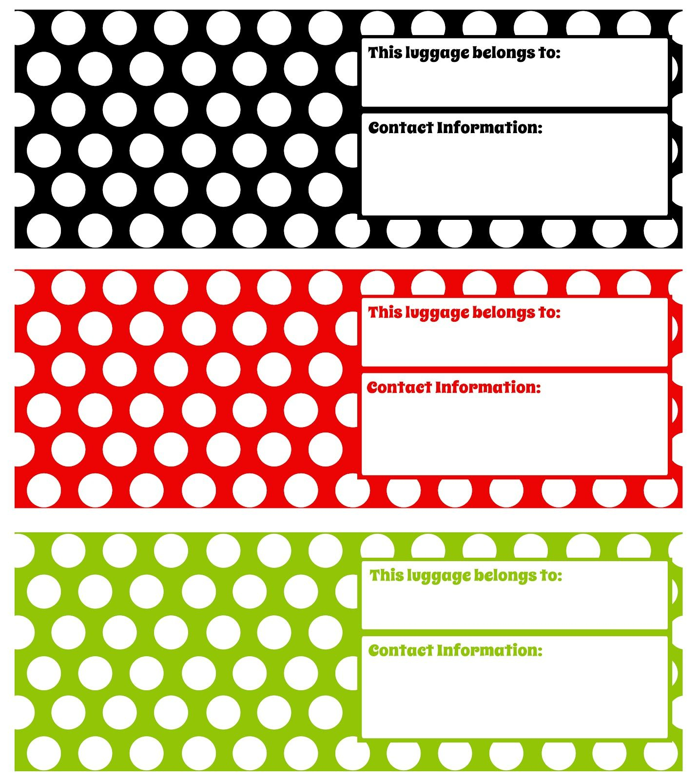 Printable Luggage Tags - Darling Doodles | Darling Doodles | Misc - Free Printable Luggage Tags