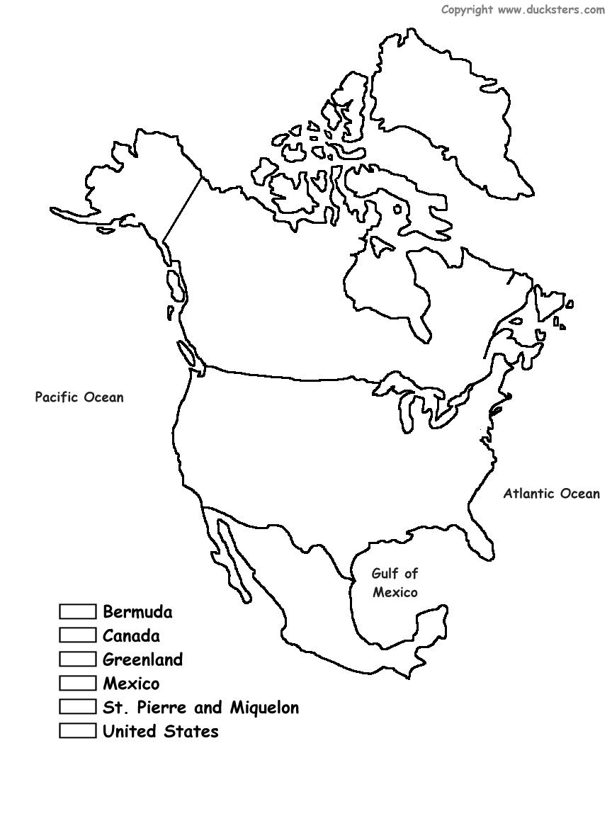 Printable Map Of North And South America And Travel Information - Free Printable Outline Map Of North America