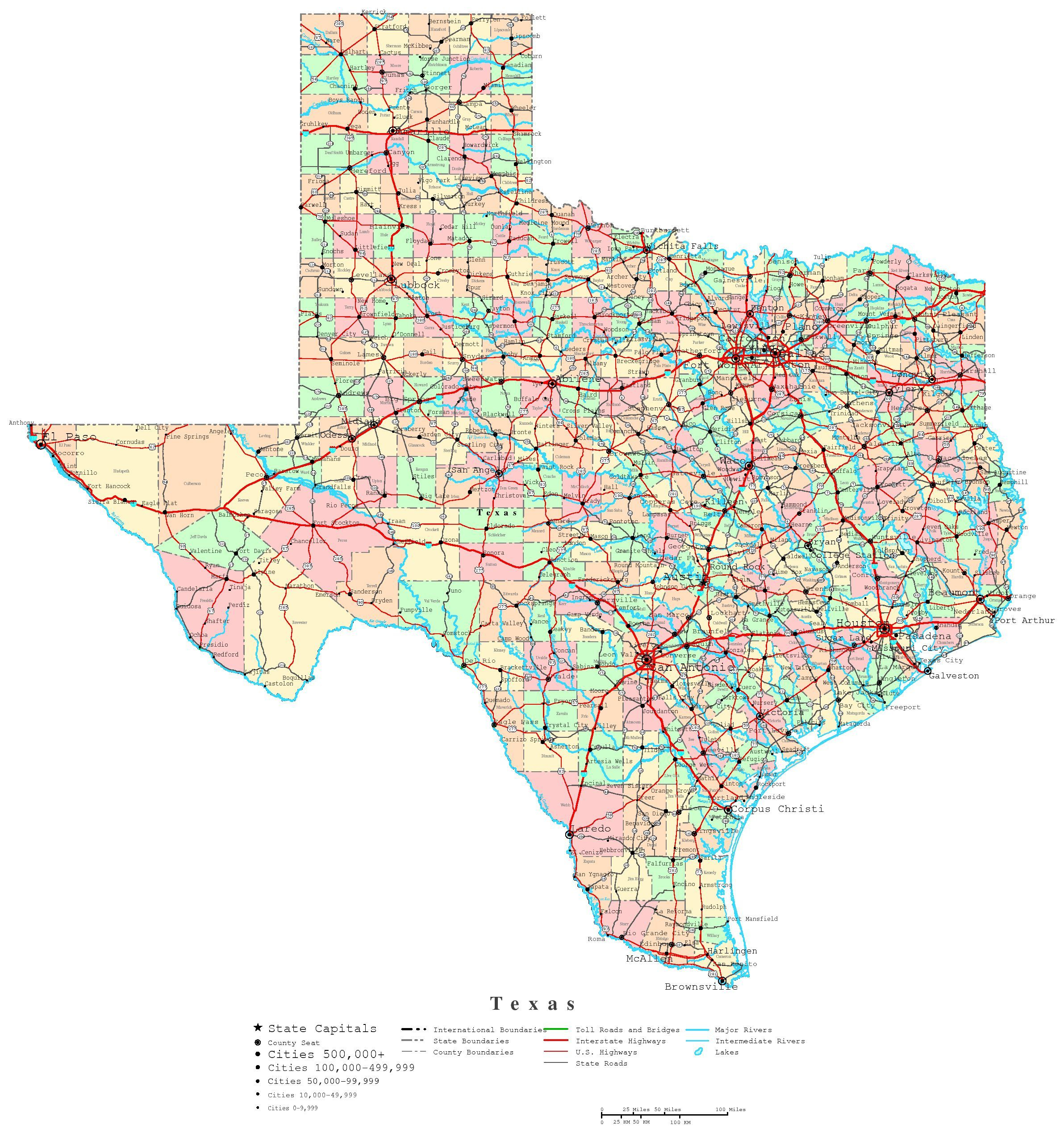 Printable Map Of Texas | Useful Info | Pinterest | Printable Maps - Free Printable State Maps