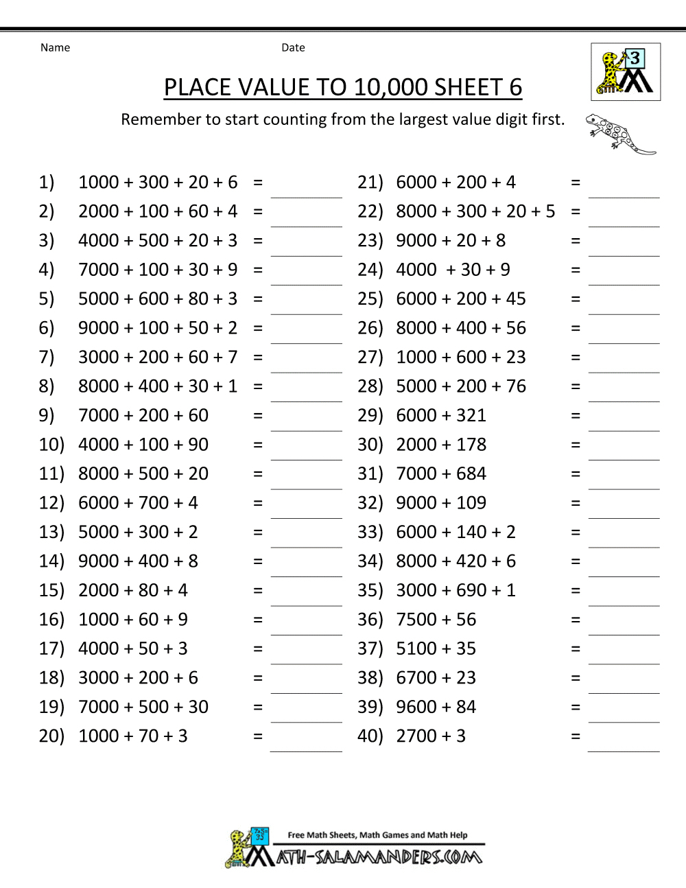 Year 6 Maths Worksheets Free Printable | Free Printable