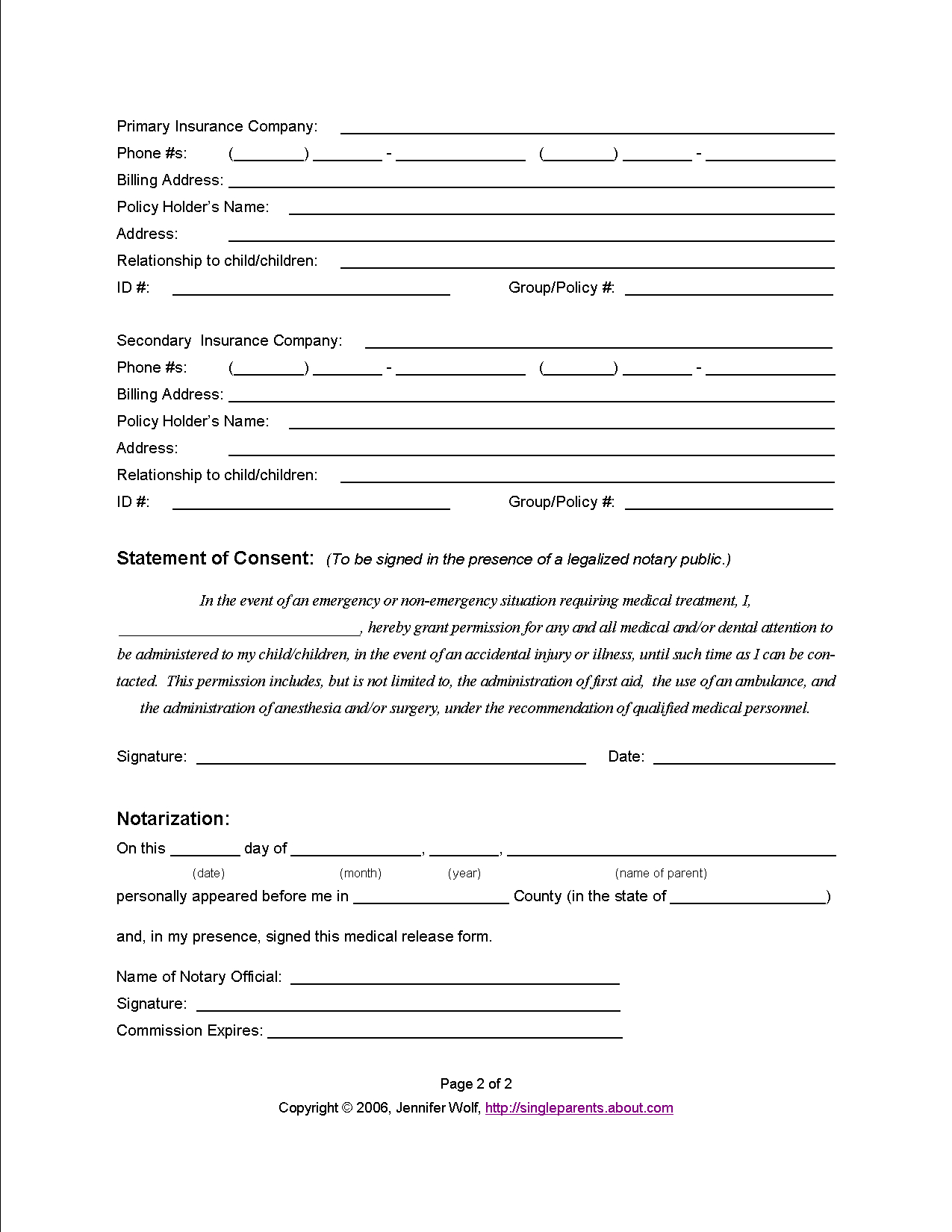 Printable Medical Release Form For Kids!! Important To Have When - Free Printable Medical Forms Kit