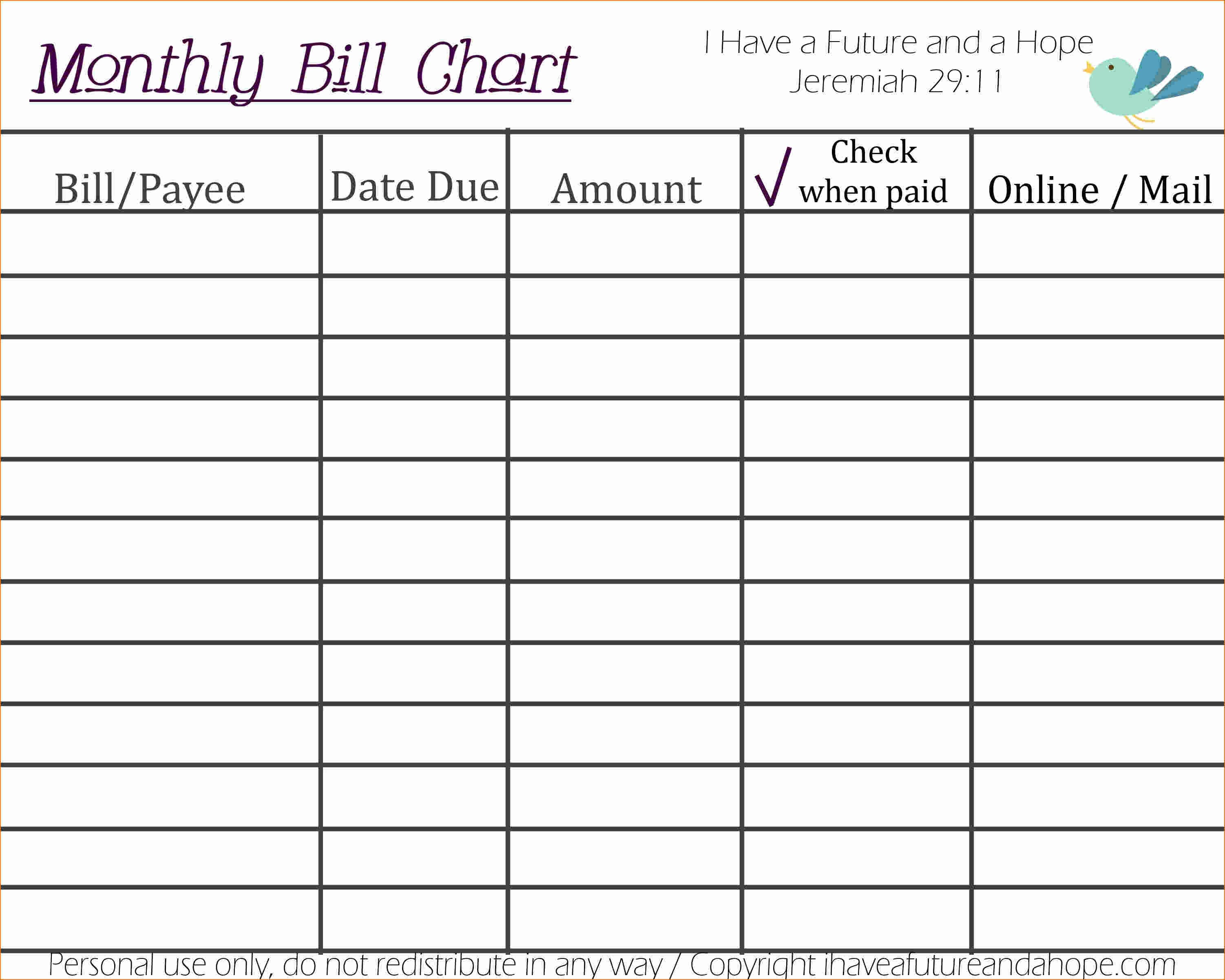 Printable Monthly Bill Organizer Template Printable Online Calendar - Free Printable Weekly Bill Organizer