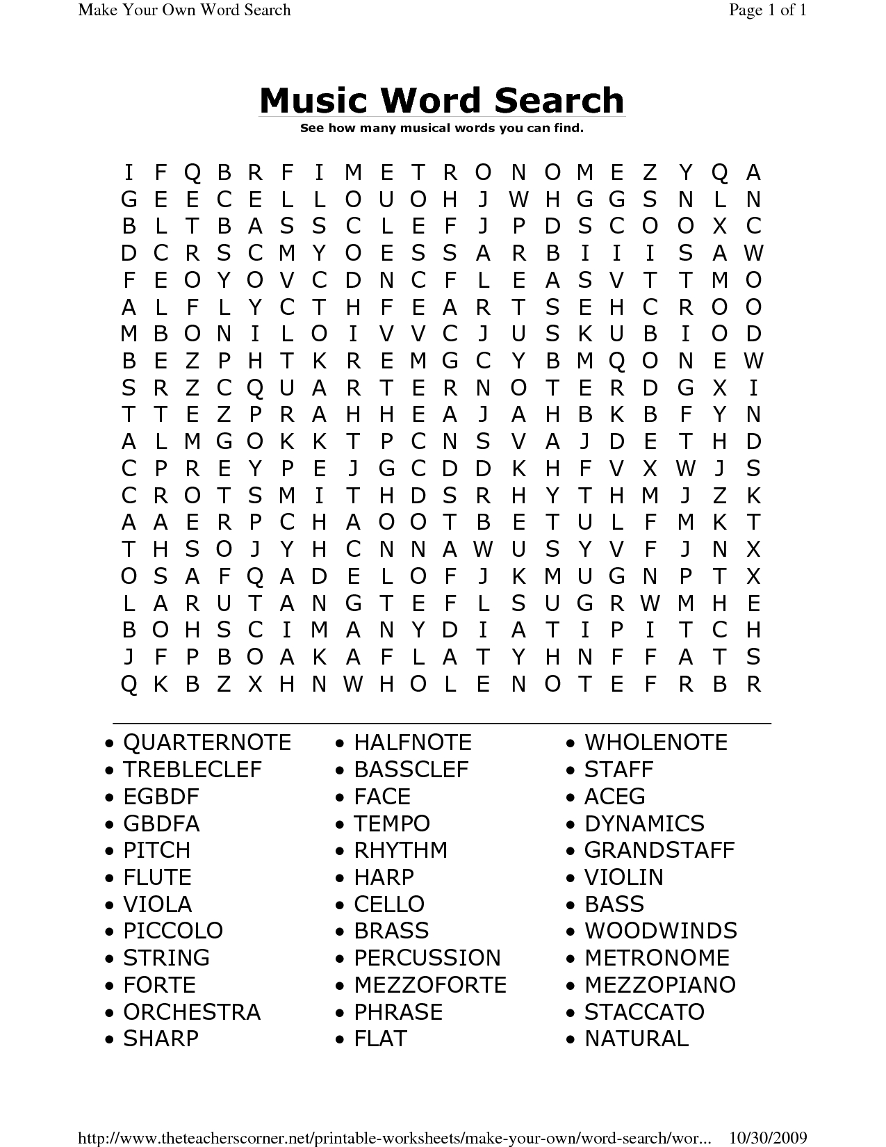 Printable Music Word Search Puzzles | Music Word Search | Word - Free Printable Word Searches For Middle School Students